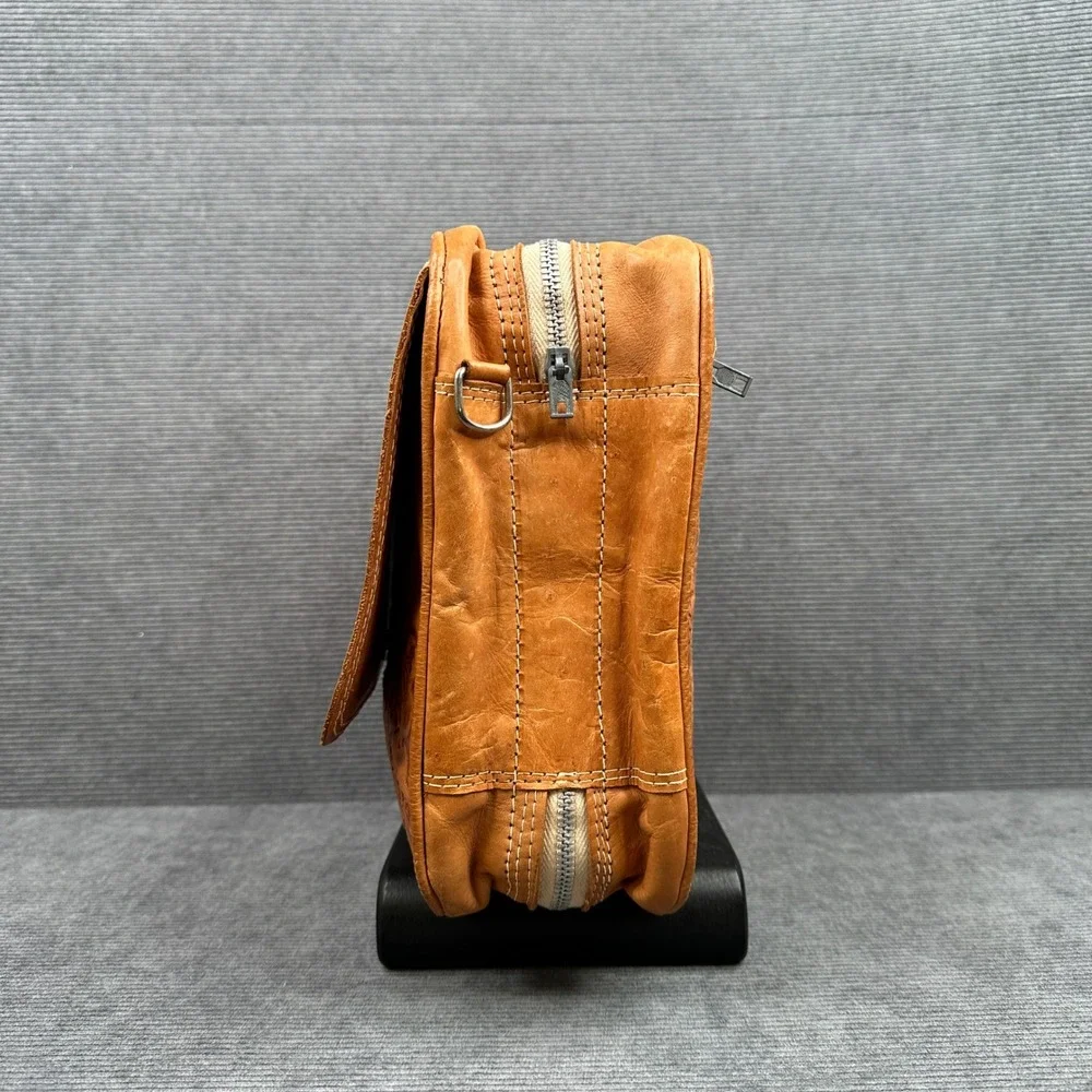 Vintage Hand Tooled Leather Duffel Bag Tan Floral Western Travel Weekender Bag